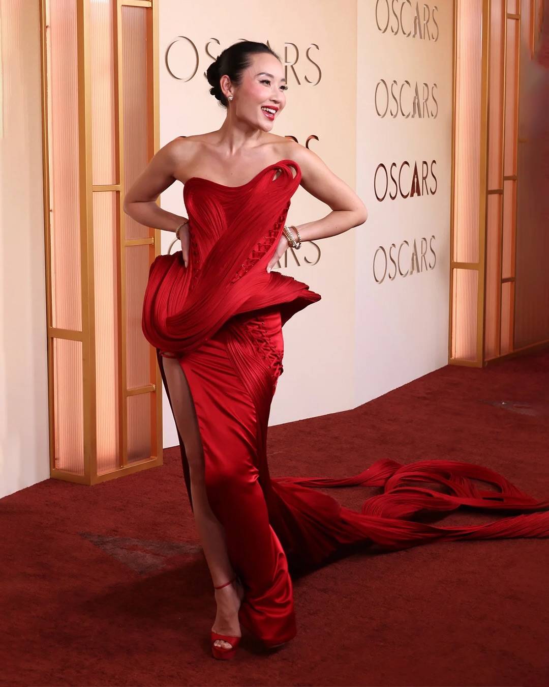 red carpet dresses india Indian designers had their moment at the Oscars and Vanity Fair after-party