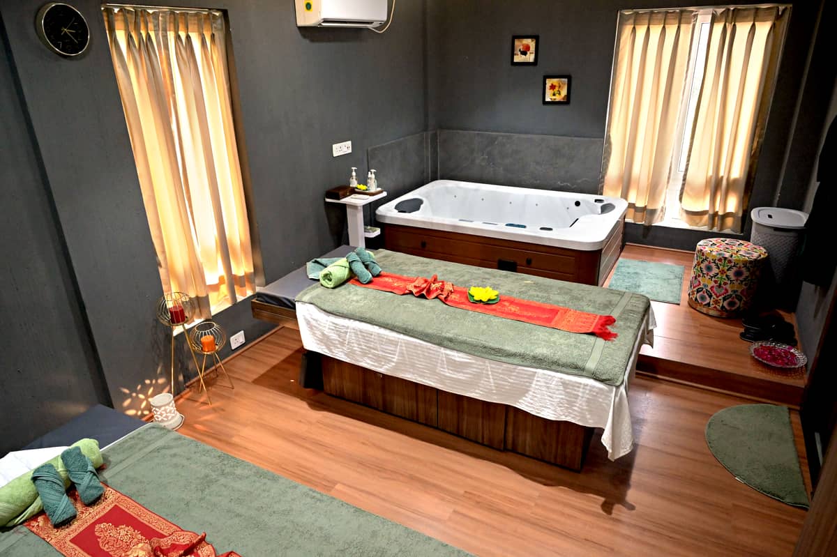Cozy couples spa room at Seraphine
