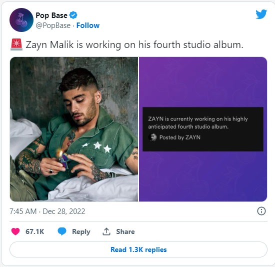 Zayn Malik Hints That He May Be Dropping New Music Soon T2 Online 