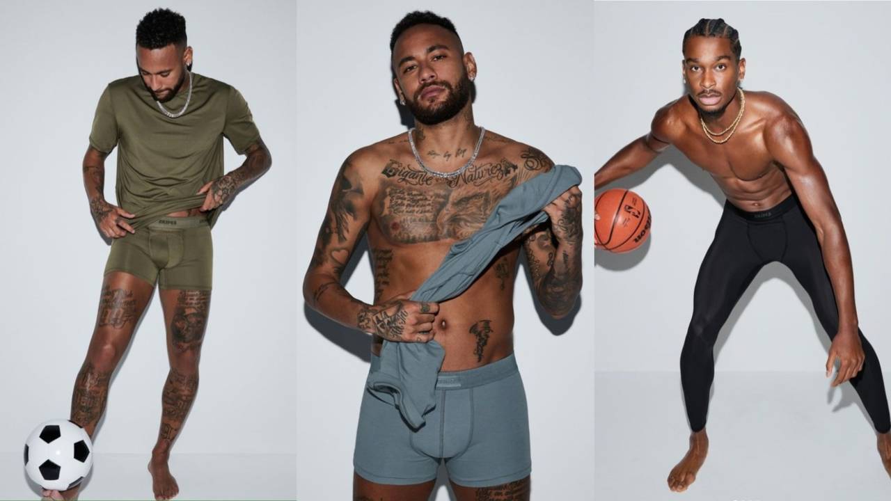 Kim Kardashian's Skims Launches Men's Line with Neymar Ad Campaign