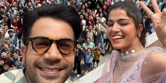 Bhool Chuk Maaf duo Rajkummar Rao and Wamiqa Gabbi surprise fans in Jaipur